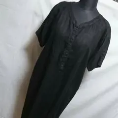 美品 40 120%lino シャツ ワンピース 半袖 リネン 麻 トップスのサムネイル
