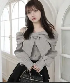 リップサービス　リボンオフショルロングスリーブトップス　rienda スナイデル