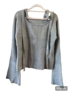 Kastane ボウタイ配色リブニット