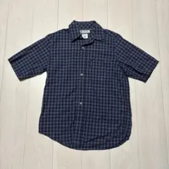 Columbia 半袖チェックシャツ ネイビー