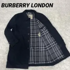 【美品/LL/ライナー】バーバリーロンドン ステンカラーコート メガチェック 黒 BURBERRY - バーバリー ロンドン ステンカラーコート バルマ