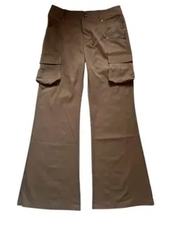 カーゴパンツ カーキ色 ストレッチ素材