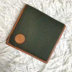 極美品！HUNTING WORLD 二つ折り財布 カーキ レザーのサムネイル
