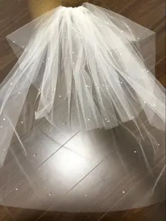 ウェディングベール コーム付き パール ミドル丈 結婚式のサムネイル