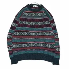 イギリス製 アンターテックス ウール ノルディック柄 ニットセーターbt7