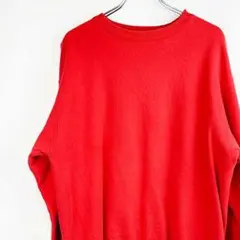 Champion Lサイズ 無地 刺繍ロゴ スウェット レッド 古着