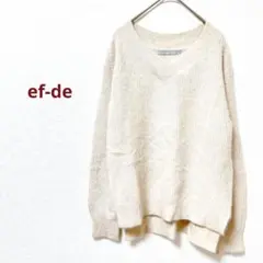 ⭐️ef-de エフデ フォックス アンゴラ混 リブニット Vネック 毛 ウール