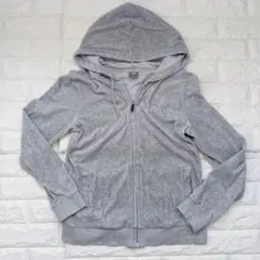 y2k PUMA ベロア トラックジャケット フード グレー シルバー サイズL