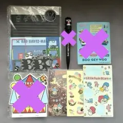 レトロサンリオ 文房具 シール4点セット キキララ バッドばつ丸