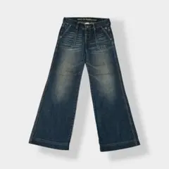 Born In California マルホン デザイン刺繍 ワイドデニム 26