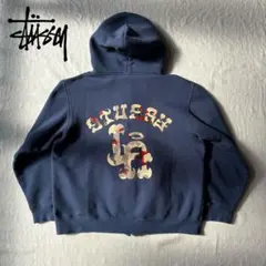 00’s OLD STUSSY LA ジップパーカー ネイビー 希少 レア 迷彩