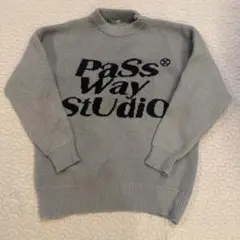 DIAVEL グレー ロゴ入りセーターニット秋服