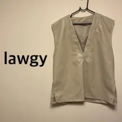 lawgy ラウジー★Vネックレザーベスト アイボリー
