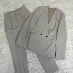 P.S.FA パンツセットアップ　チェック　ノーカラージャケット