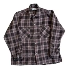 90s グランジ ネルシャツ チェック シャツ ブラウン系 OLD 古着