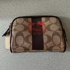 COACH ポーチ　レザータグ付き