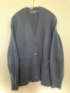 ユニクロ+J カシミヤ混 Vネック ニットカーディガン ネイビー L