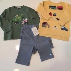 familiar ロンT、セーター パンツ新品タグ付　計3点セット　90美品✨️