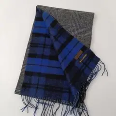 ユニバーサルランゲージ カシミヤ リバーシブルマフラー チェック柄 美品