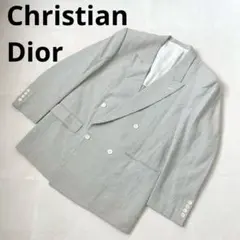 クリスチャンディオール　テーラードジャケット　ストライプ　ダブル　コットン