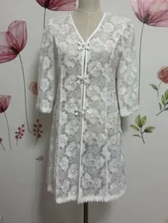 きくちゃん様◆ スーパービューティー 42 レース＆刺繍 ジャケット 白のサムネイル