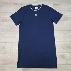adidas Originals 半袖 ミニワンピース ネイビーのサムネイル