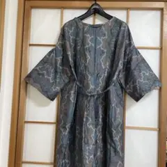 着物リメイクチュニックワンピース　大島紬リメイクチュニックワンピース