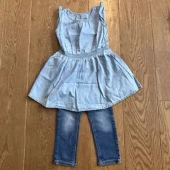 babyGap デニムワンピース デニムパンツ2点セット100
