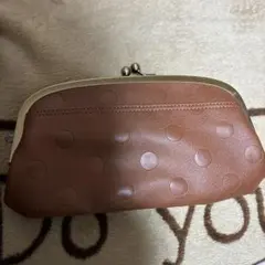 ブラウン ドット柄 長財布