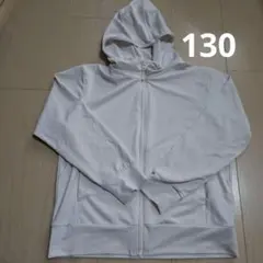 ホワイト ユニクロ エアリズムuvカットパーカー 130サイズ