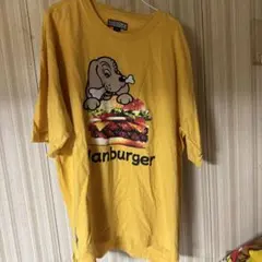 GALFY Tシャツ イエロー 犬 ハンバーガー