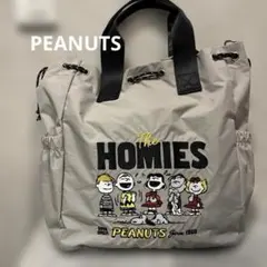 PEANUTS トートバッグ グレー 大容量　ショルダーバッグ　レディース
