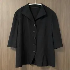 東京ソワール　夏ブラックフォーマル半袖ジャケット礼服レース大きめサイズ