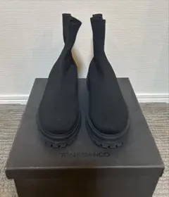 TONY BIANCO ブラックニットブーツ　26cmのサムネイル