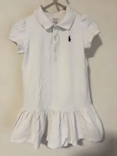 ホワイト ポロシャツ アメリカ国旗刺繍　ワンピース　ベビー服　ラルフローレン
