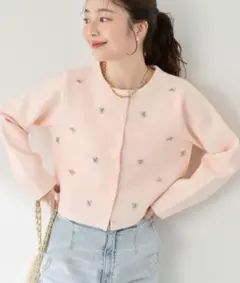 完売品 La boutique BonBon ビジュー刺繍ジャケットカーディガン