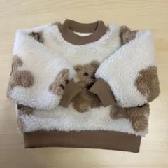 【韓国】【美品】【80size】試着のみ！フリース クマ柄 トレーナー