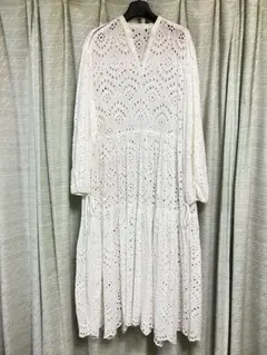 【クリーニング済】 SLOBE IENA コットンエンブロイダリーワンピース
