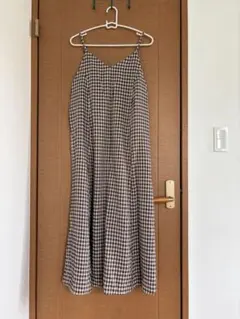 チェック柄キャミワンピース
