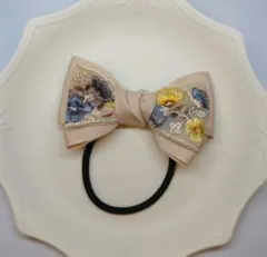 【匿名発送】インド刺繍リボンヘアゴム【38】ハンドメイド