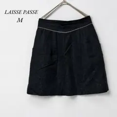 《レッセパッセ》LAISSE PASSE 美品　花柄タイトスカート M ブラックのサムネイル