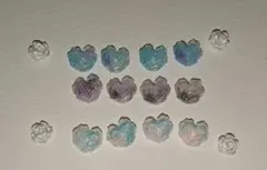 ラメ入り花形ネイルパーツ 16セット バラ