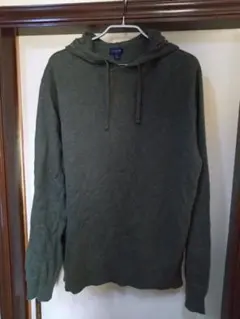 米国 薄手素材 J.CREW ニットパーカー XL グリーン