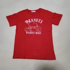 【PEANUTS】 スヌーピー バスケットボール Tシャツ M 赤