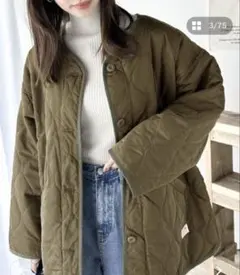 JAVA　ノーカラーキルティングコート