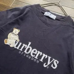 【香港製】Burberrysバーバリー　刺繍　ベア　ロゴ　ヴィンテージTシャツのサムネイル