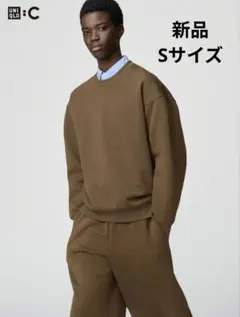 新品【UNIQLO】オーバーサイズスウェットシャツ　ブラウン　S