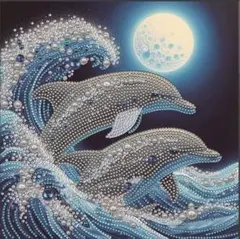 イルカ ダイヤモンドアートキット 30x30cm