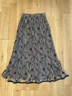 【every very nice claup】花柄レースフレアスカート