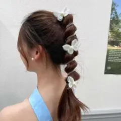 ヘアピン　蝶々　ヘアゴム　パール